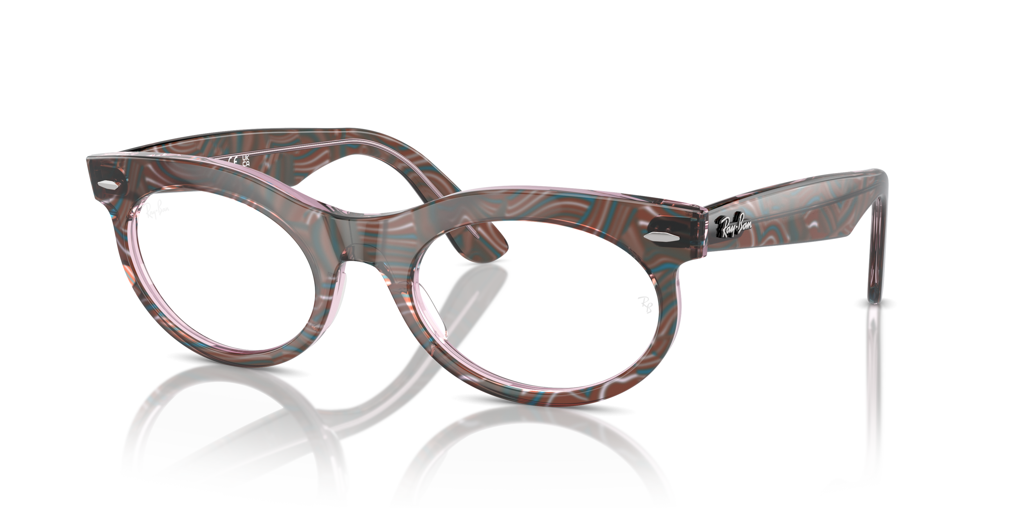 Detail05 Ray-Ban Wayfarer Oval Change RX 2242V Glasses Transparent / Photochromic, Brown