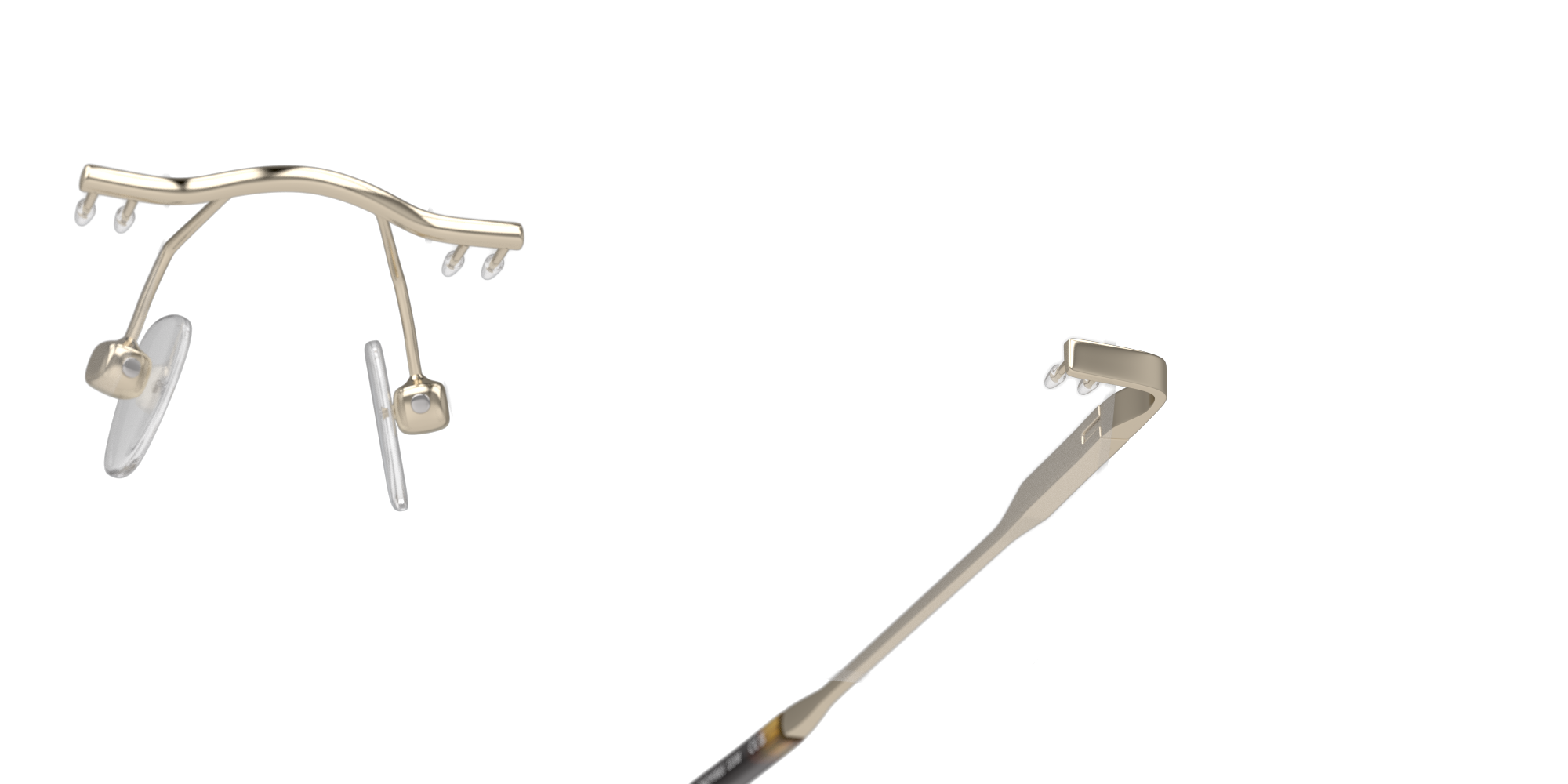 Detail01 DbyD Re.Metal DB OM7005 Glasses Transparent / Gold