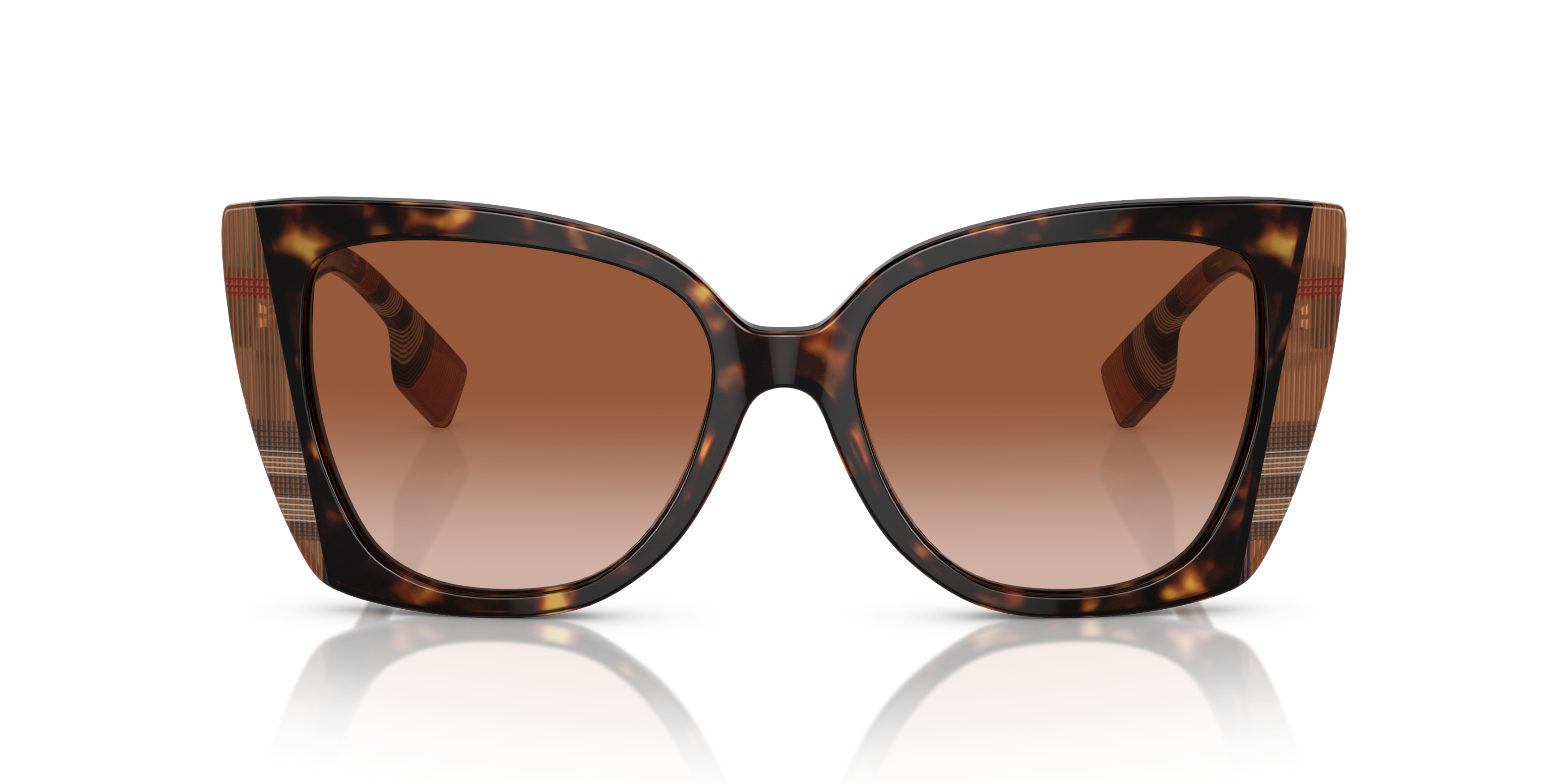 Front Burberry BE 4393 (405313) Sunglasses Brown / Havana