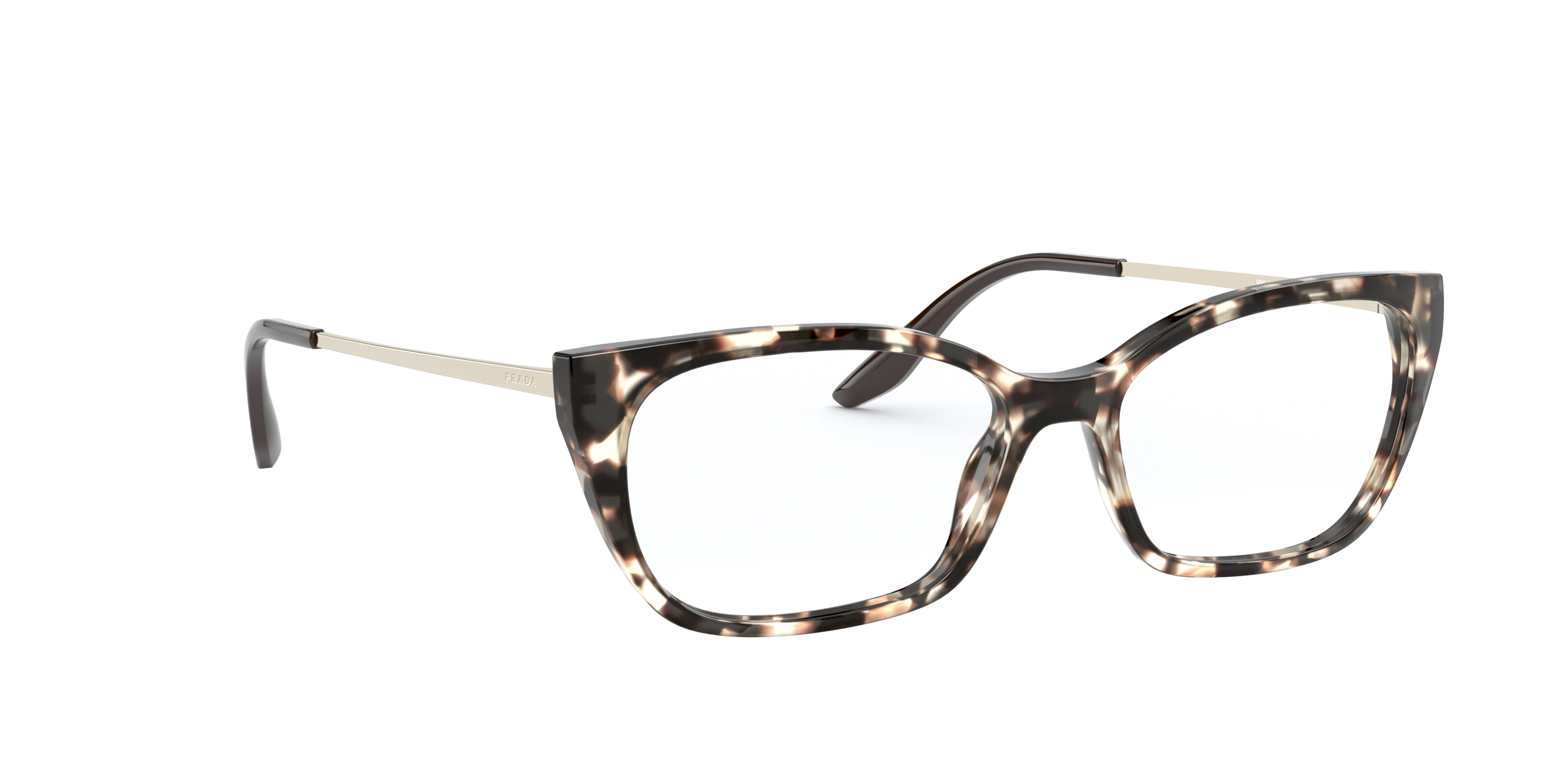 Angle_Right01 Prada PR 14XV (UAO1O1) Glasses Transparent / Tortoise Shell