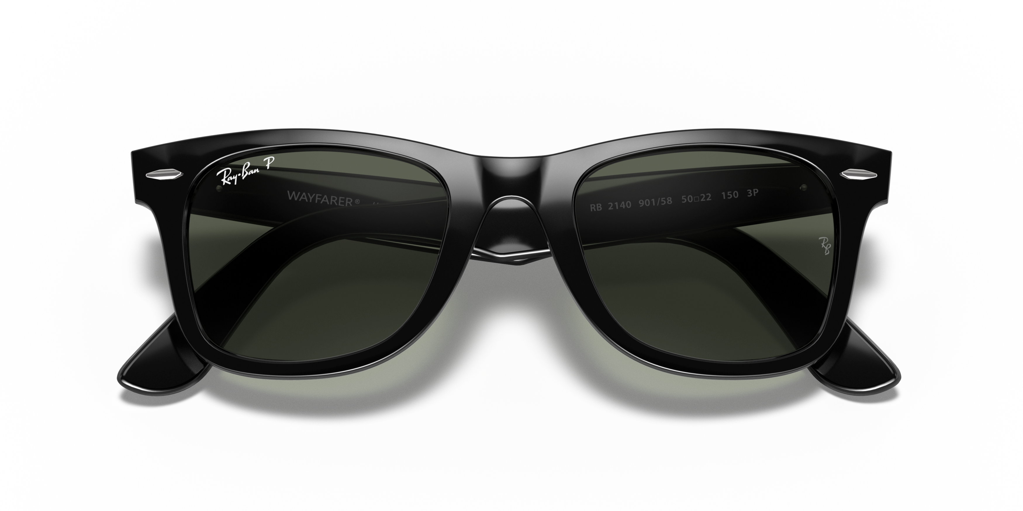 Folded Ray-Ban Wayfarer RB 2140 Sunglasses Green / Black