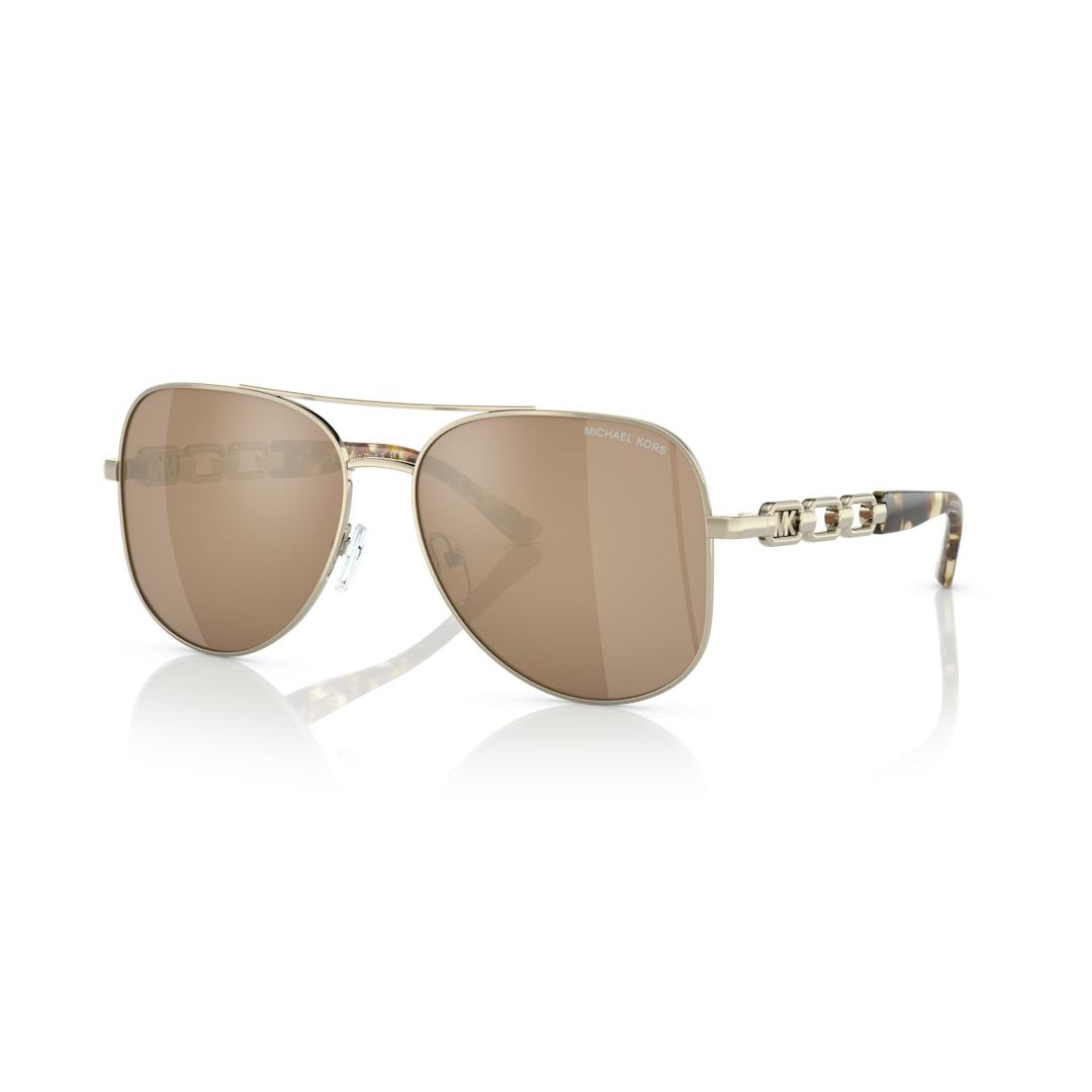 Michael Kors MK1121 Lunettes de Soleil Femme - Pilote Doré