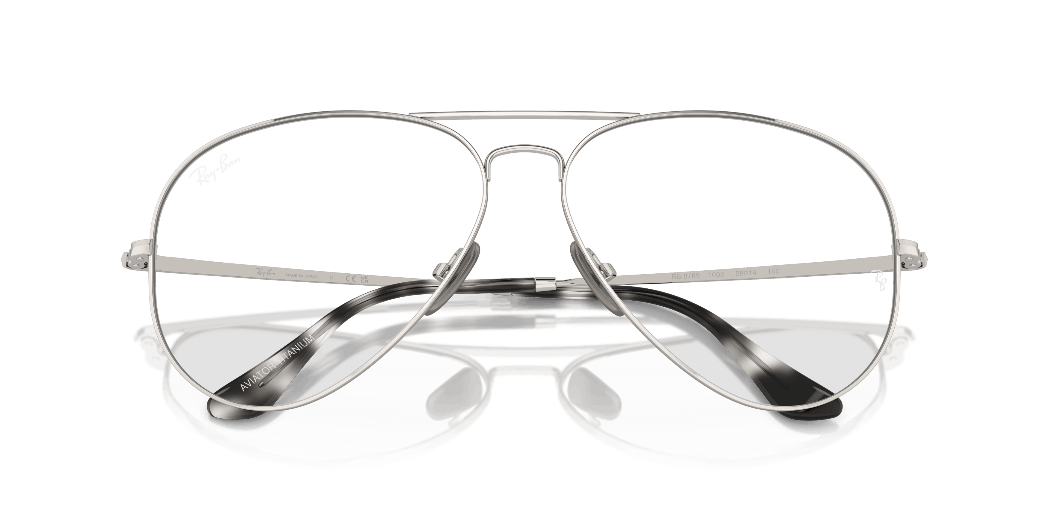 Folded, RAY-BAN Aviator Titanium Optics RX8789 1002