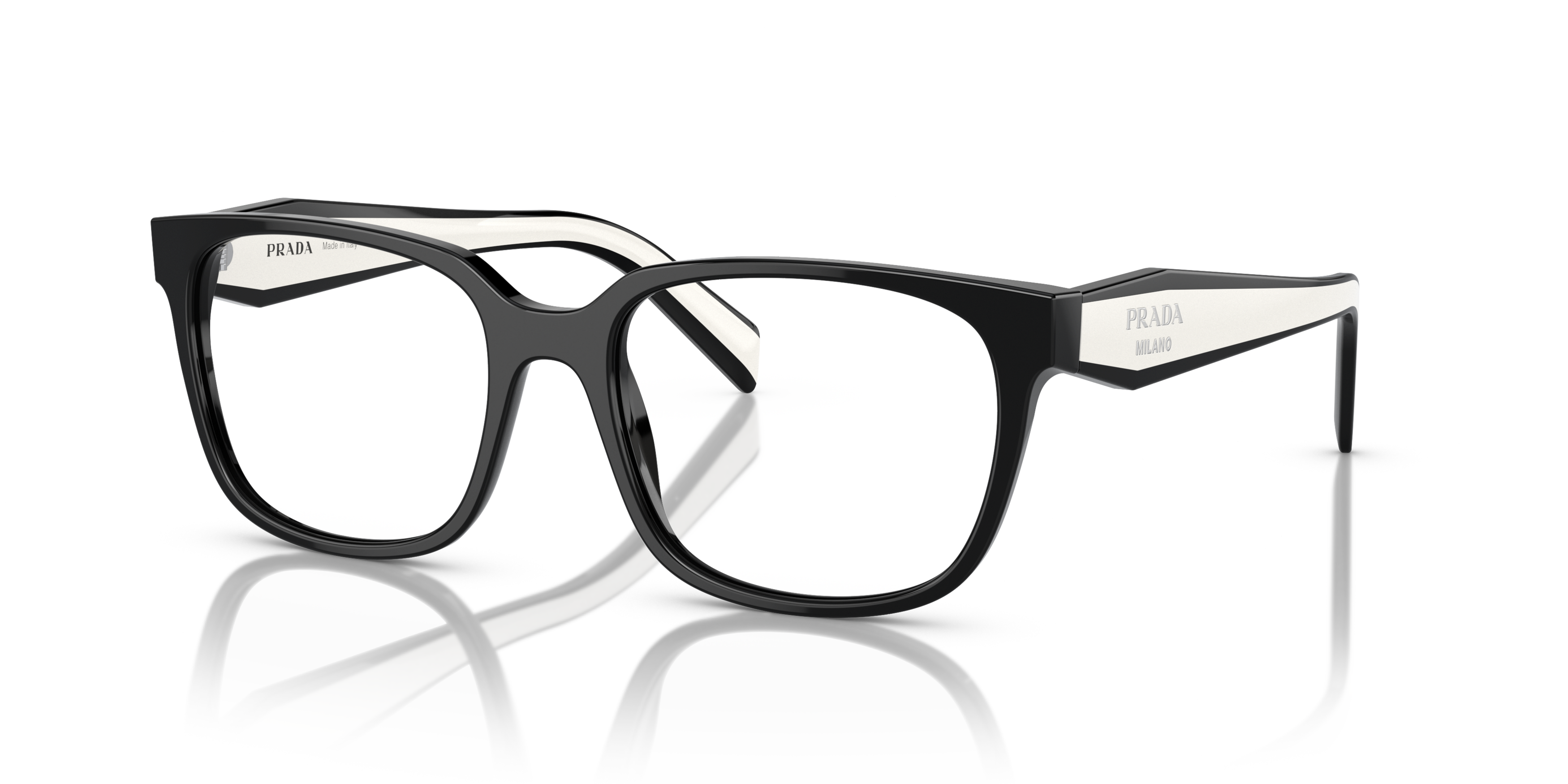Angle_Left01 Prada PR 17ZV (15J1O1) Glasses Transparent / Transparent