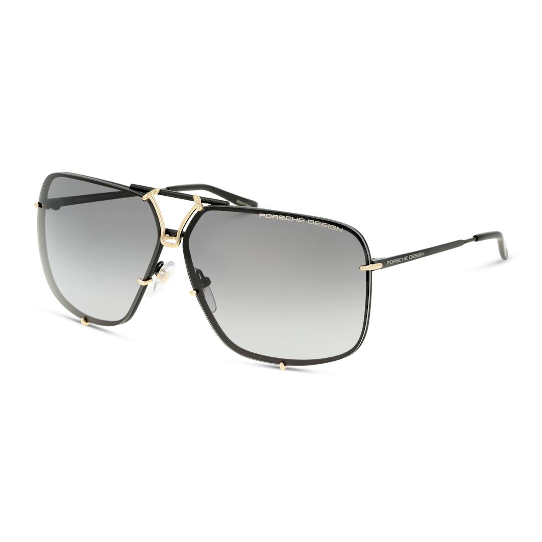 Porsche Design P8928 Lunettes de Soleil Homme - Rectangle Noir Doré