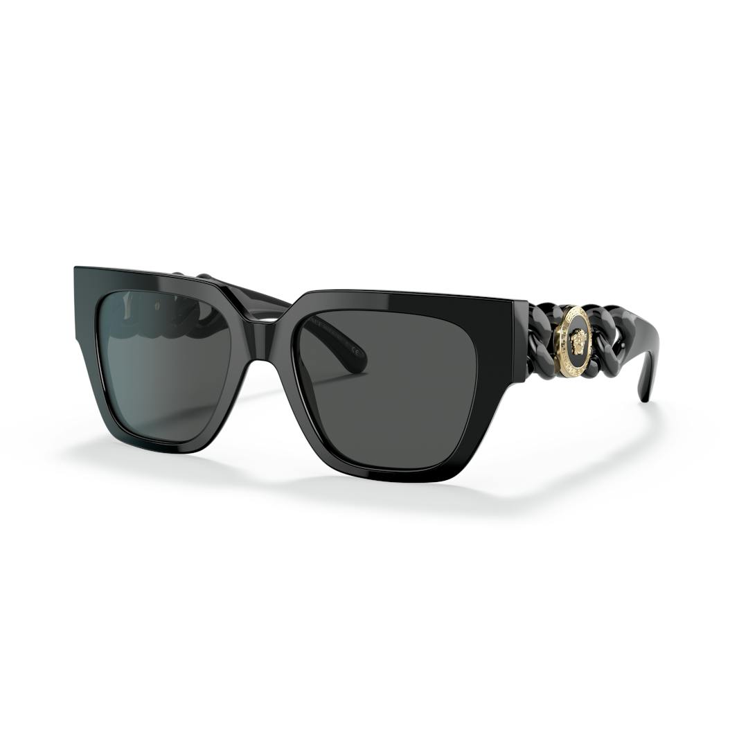 Versace VE4409 Lunettes de Soleil Femme - Panthos Noir - Possibilité de verres correcteurs - Adaptab