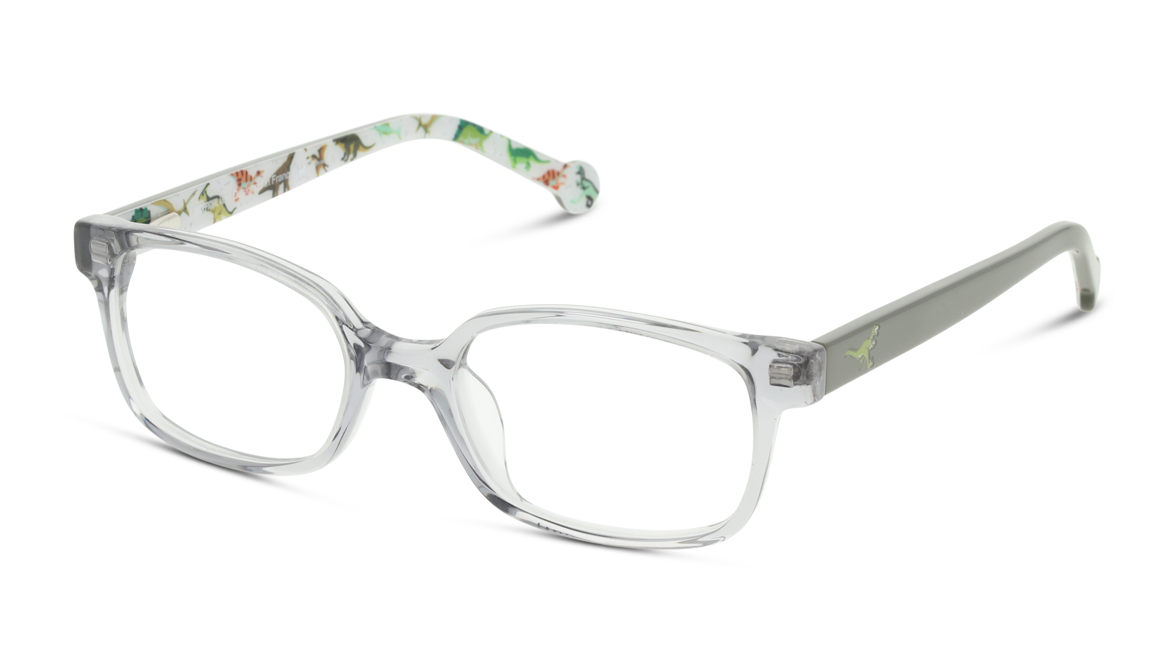 Angle_Left01 Unofficial UN OK0066 Children's Glasses Transparent / Grey