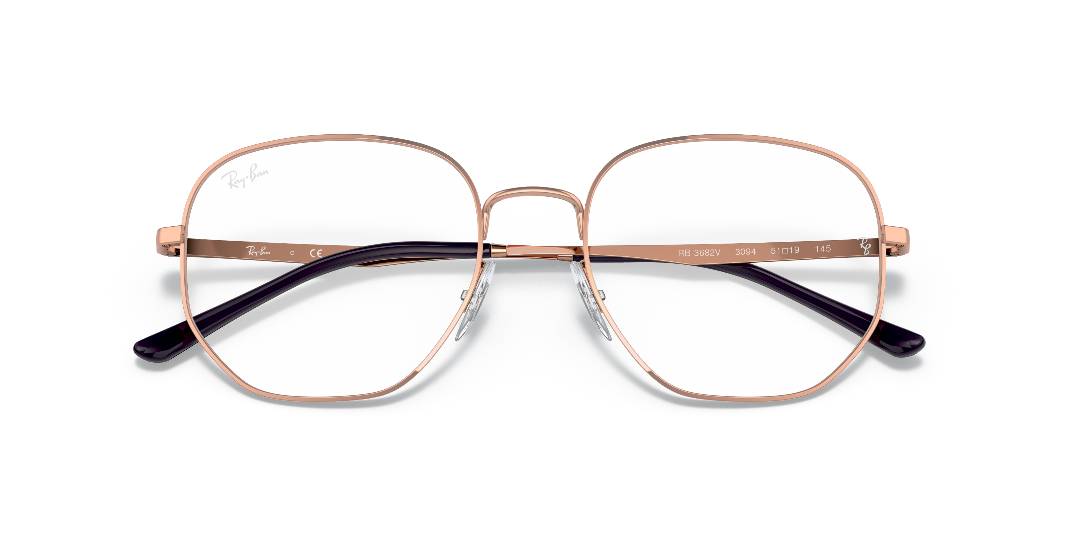 Folded Ray-Ban RX 3682V Glasses Transparent / Pink