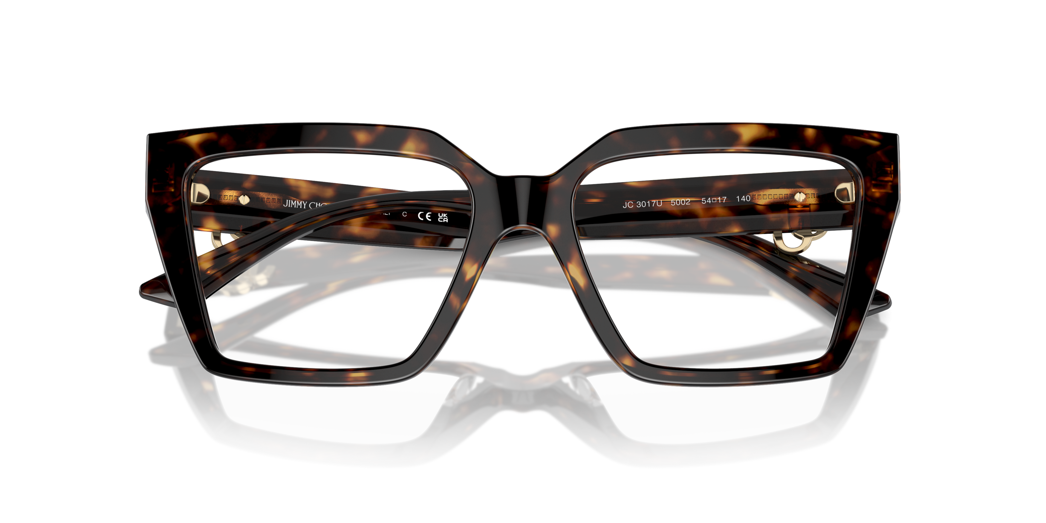 Folded Jimmy Choo JC3017U Glasses Transparent / Tortoise Shell
