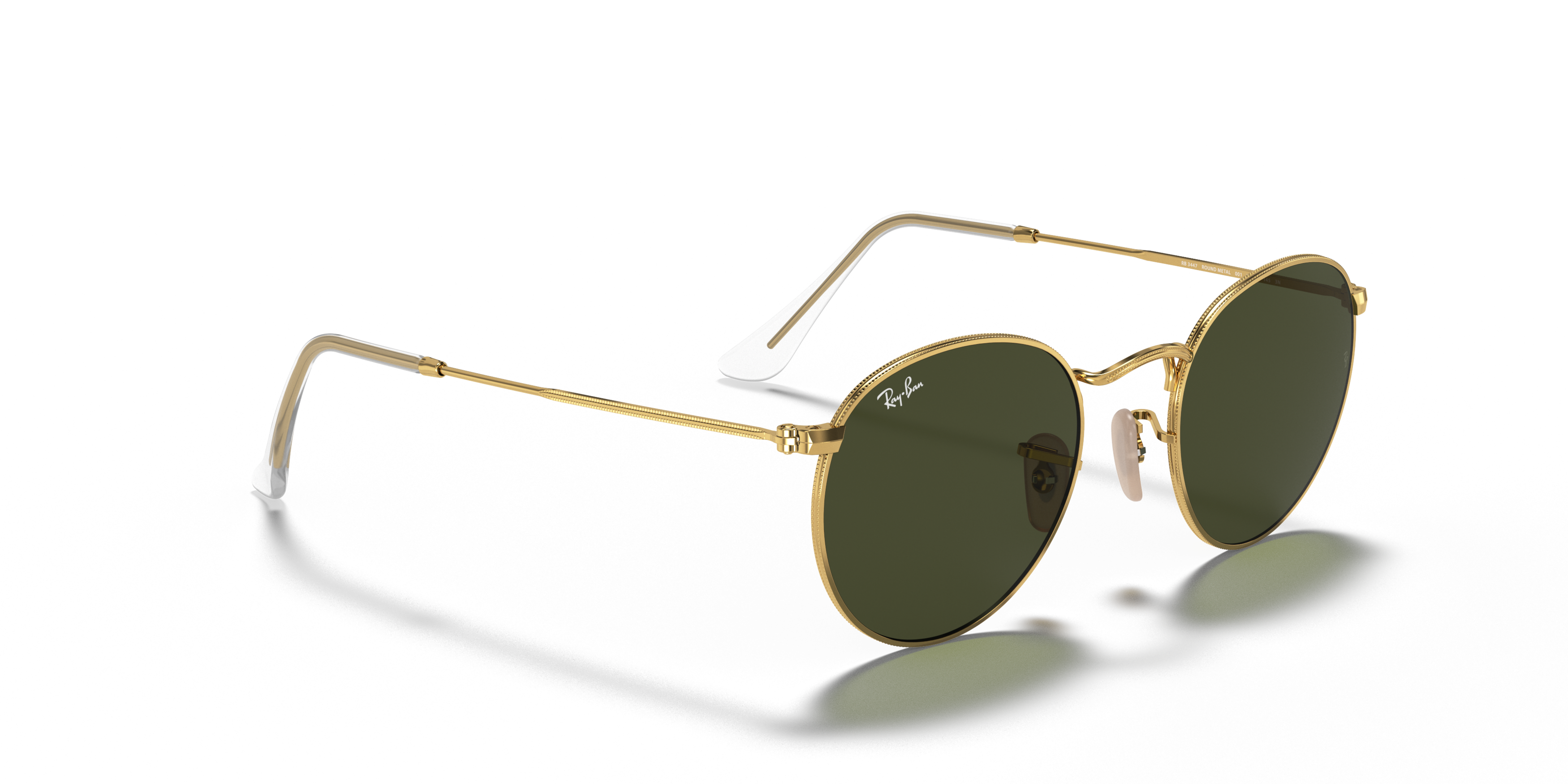Angle_Right01 Ray-Ban Round Metal RB3447 001 Groen / Goud