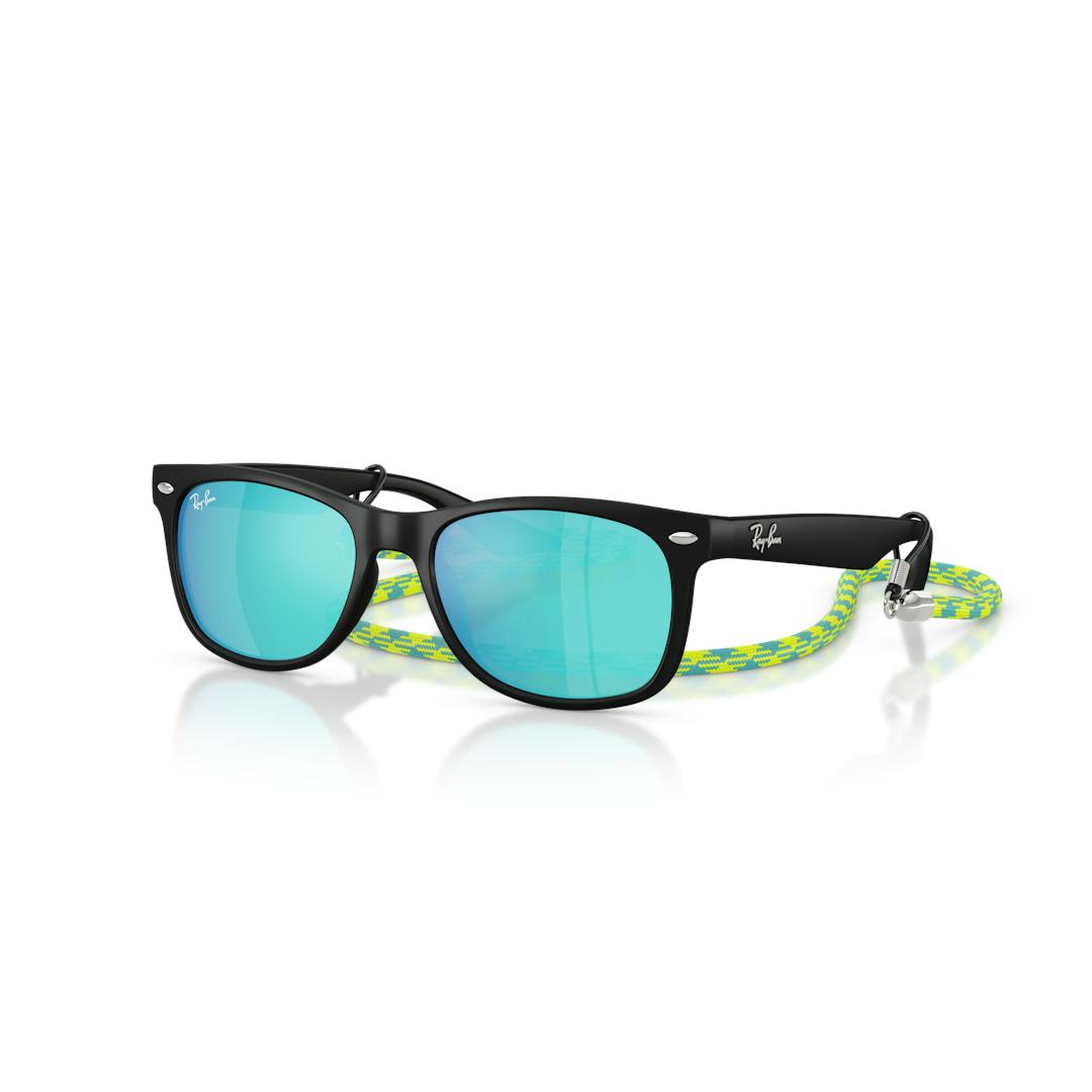 Ray-Ban New Wayfarer Kids 0RJ9052S Solbriller - Firkantede Sort Spejlede Linser