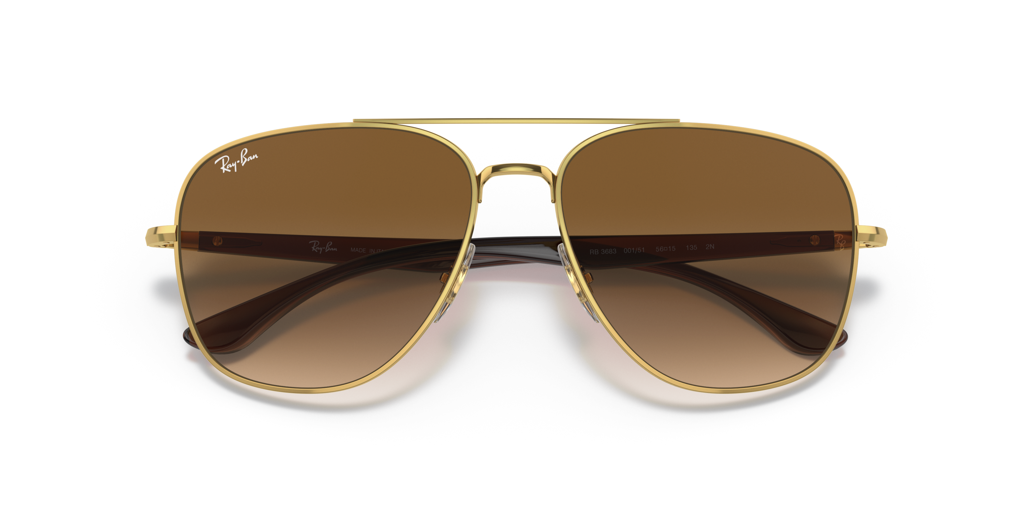 Folded Ray-Ban RB 3683 (001/51) Sunglasses Brown / Gold