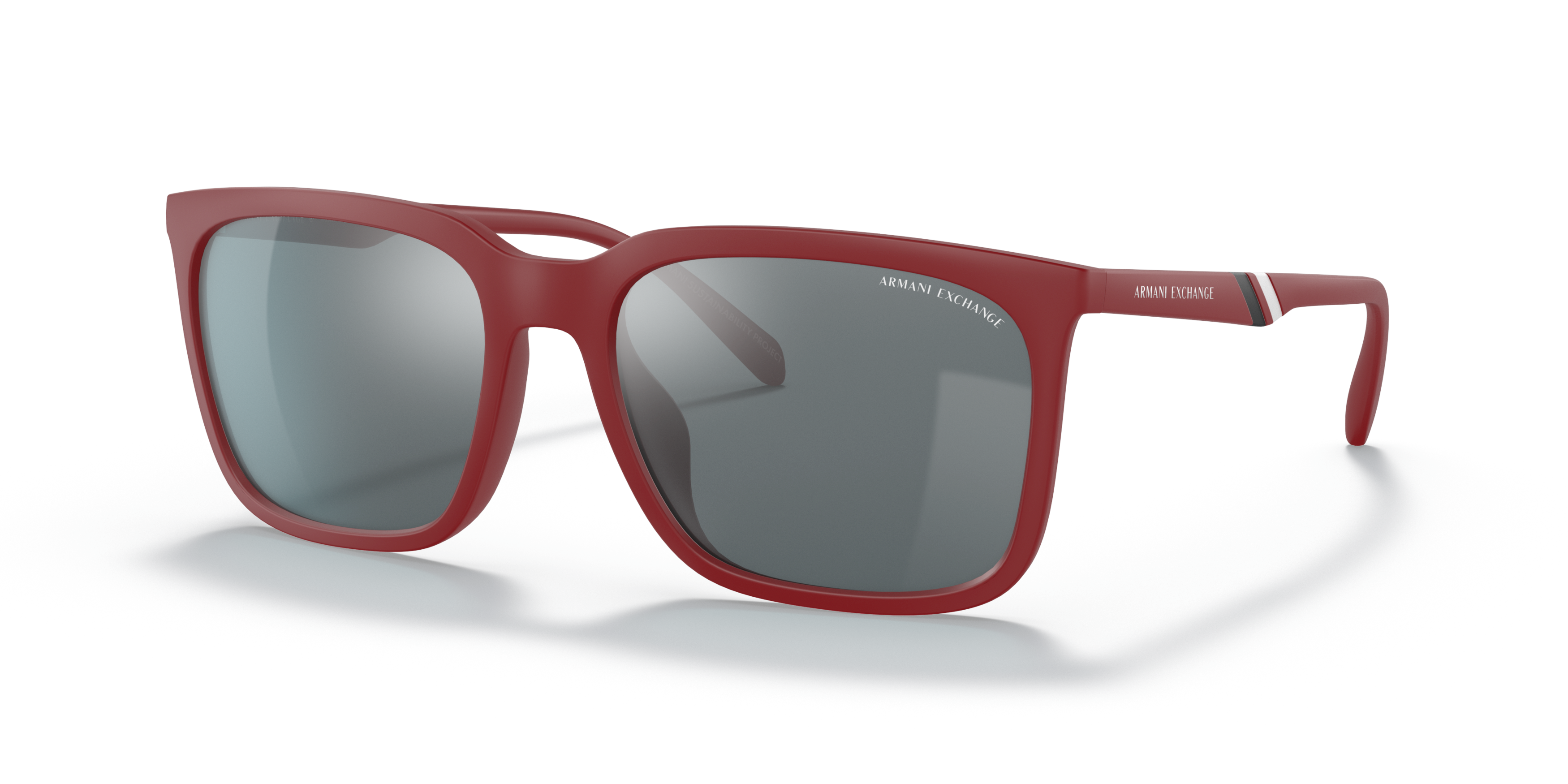 Angle_Left01 Armani Exchange AX 4117SU (80986G) Sunglasses Grey / Red