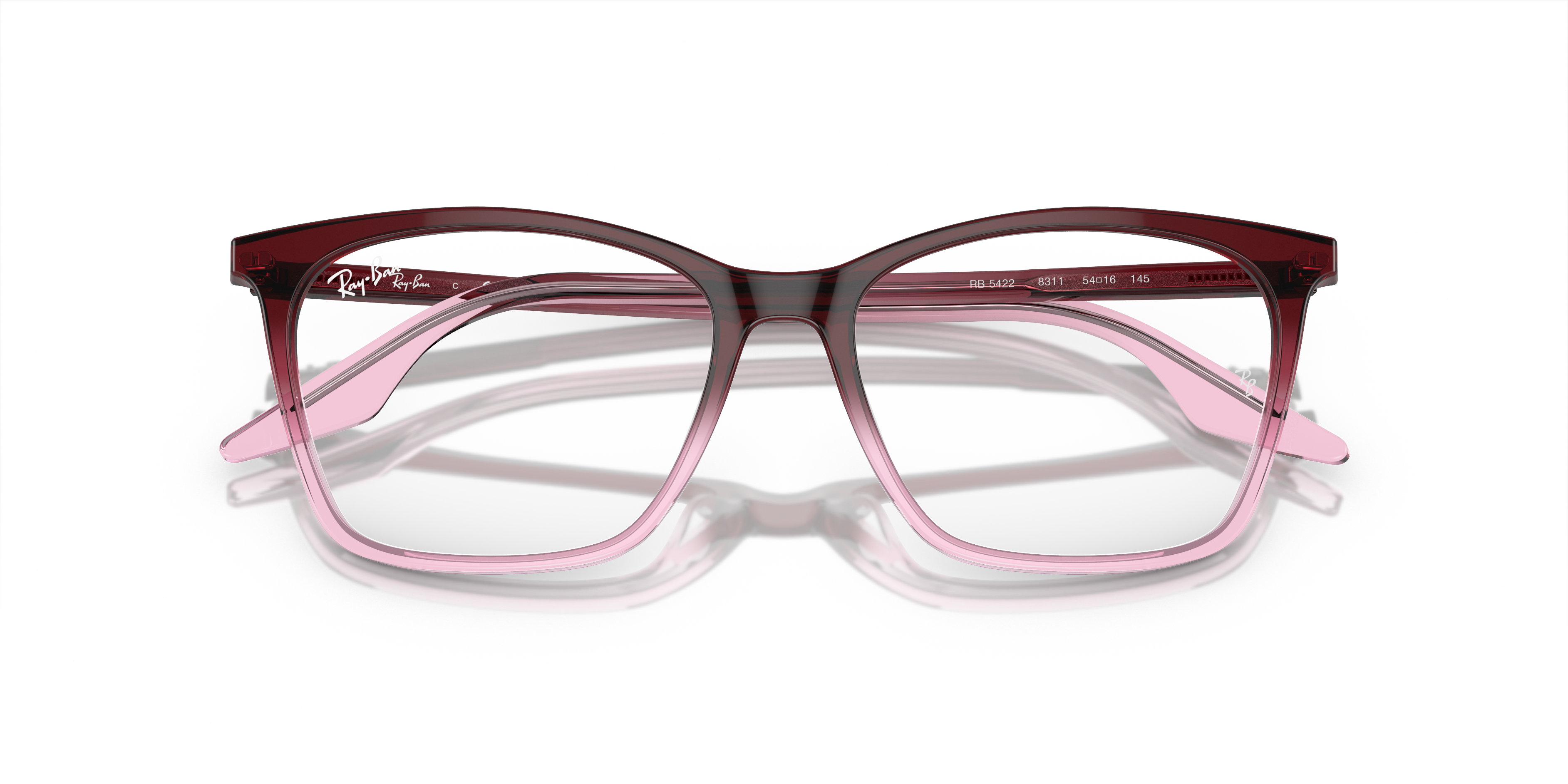 Folded Ray-Ban RX 5422 Glasses Transparent / Red