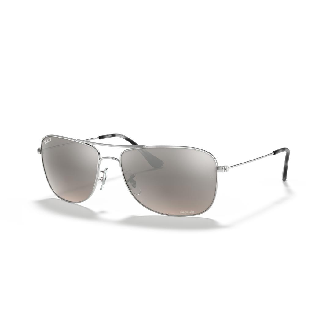 Ray-Ban RB3543 Lunettes de Soleil - Argent - Verres Polarisés - Possibilité de verres correcteurs -